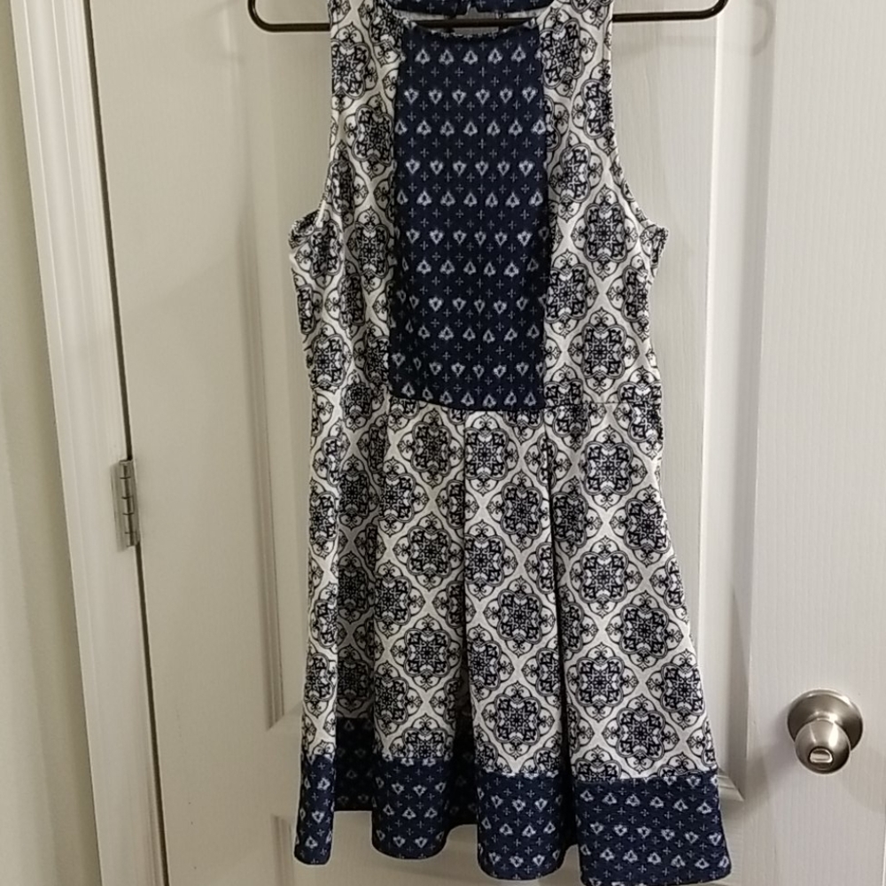 Blue and white rewind tank dress